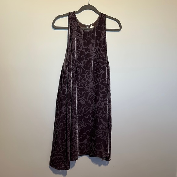 Party time Purple/plum velour/silk comfort with pockets, flowy chic style - Picture 1 of 6